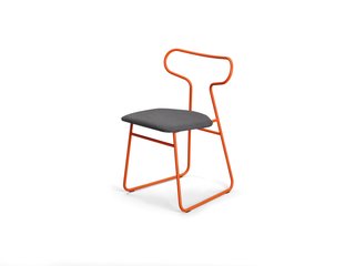 Loop chair </p><p> Rodet, which has shaped tubular steel for nearly 40 years, likens the powder-coated lines of Fred Rieffel’s chair to the curves of a race track. rodet-home.net