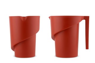 Twisted jug </p><p> Glimpsed from <br>above, a spiral-shaped gradient lets users check the volume of ingredients in Gabriele Rosa’s measuring jug for Alessi. alessi.com