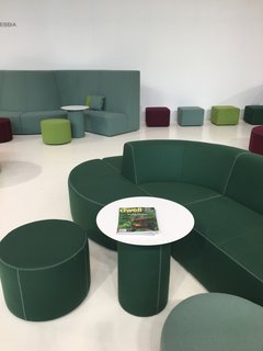 It was a delightful surprise to learn that Airbnb cofounder Joe Gebbia designed a collection for Bernhardt Design called Neighborhood. The modular collection works for any flexible environment, office or residential, and features a soft felt textile that absorbs sound. Each piece is made in the USA, in Bernhardt Design's North Carolina factory. Another bonus: proceeds from the collection will benefit Gebbia's alma mater, RISD. 