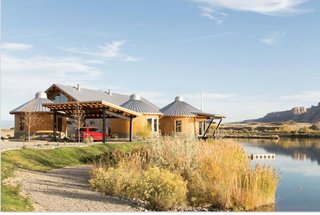 When Colorado homeowners wanted a series of tent yurts for their vacation home, architect Rick Dominick suggested these more durable "yurt-inspired" structures instead, in order to weather the harsh climate—which can often reach into the hundreds during the summer and experience high winds all year long.