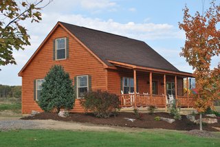 10 Prefab Log Home Companies - Photo 6 of 10 - Shawnee Structures offers log homes that feature log siding exteriors with pine interiors and T & G pine floors. Most of the cabins are certified to be a primary residence. Sizes are available from 13 feet x 36 feet, and up to 30 feet x 56 feet.