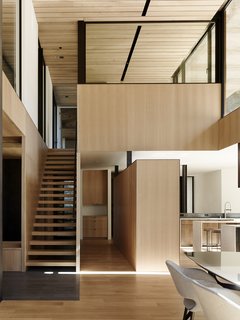 Nature Drove the Design of This Sculptural, Cor-Ten Steel House in Northern California - Photo 5 of 13 - The ceiling is untreated white oak. 