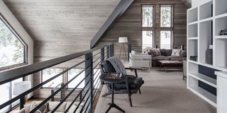 After: Now, the contemporary cabin radiates a bright and airy atmosphere.