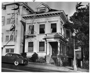 A Historic Victorian in San Francisco Is Meticulously Transformed Into a Modern Family Home - Photo 3 of 26 - Historic photograph, 1951. Subject property is shown on the left, with the primary facade and cornice covered with stucco.