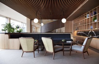 Spain's Basque Coast Gets a New Modern Hotel With a Michelin-Starred Restaurant - Photo 4 of 12 - The common areas are completely paneled in wood, which creates a consistent thread throughout.