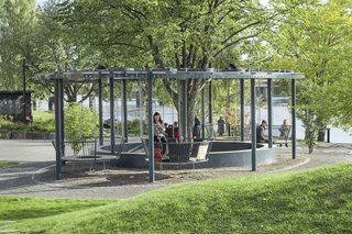The city of Umeå worked with the company Tyréns to create a "free zone" for young girls’ sports and activities. Socially conscious architecture of various scales will be on display from October 24 to 28 at the Swedish Design Moves events in New York.