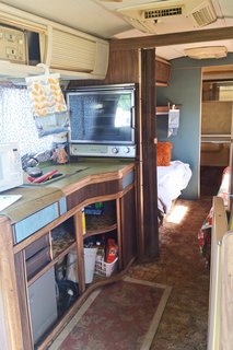 A peek inside the 40-year-old trailer before the 10-month renovation.