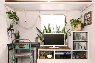 Because Sheena and Jason both work remotely, the couple made sure to create two dedicated work areas.