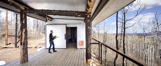 One of architect Eric Logan's goals was to make better use of the site. "With the void in the forest made by the absence of a building, we made a decision to push the building to the edge, celebrating the big views to south," he says.
