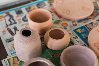 "I'm influenced from all sorts of things, but lately I have been inspired by pottery forms and tropical plant life, " Spellman explains. It's easy to imagine a plant that doesn't really exist—or a pot that may be a strange, unfamiliar shape—because both plants and pots can take many shapes. Yet, no matter how weird you image them, there might actually be one like it out there in the world."