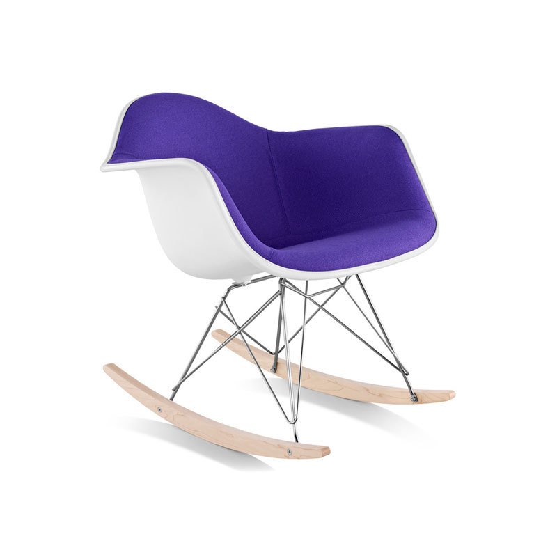 eames upholstered armchair with rocker base by hive modern dwell