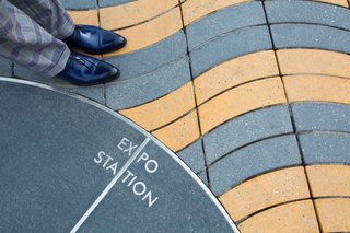 Paving the Way For Iconographic Landmarks - Photo 4 of 17 - Inspired by a walkway in Barcelona, Spain, Stepstone’s Wave Pavers create an undulating effect beneath pedestrians.