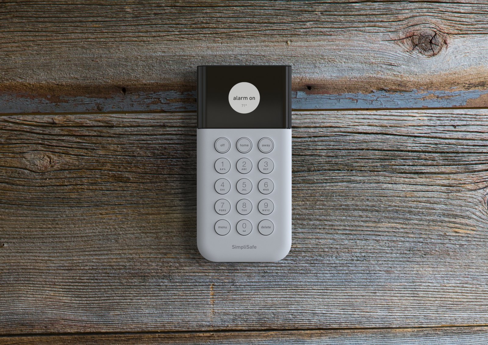The SimpliSafe keypad, placed by a main entrance, allows homeowners to set their systems upon leaving or entering the house. In another clever design touch, it goes dark when it’s not in use so it doesn’t distract you, and lights up with a touch when you need to see it.