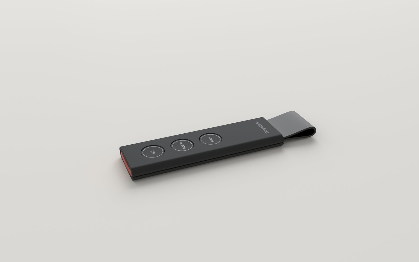 The Key Fob works just like a car’s key fob. Homeowners can arm or disarm their system with the press of a button. It’s remarkably slim so it can easily fit in your pocket, with a discreet panic button tucked on top.