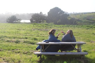 Kathryn and Sam toast the view.