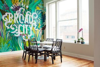 Furnishings and decor throughout The Broad are feminine, but not overly girly.