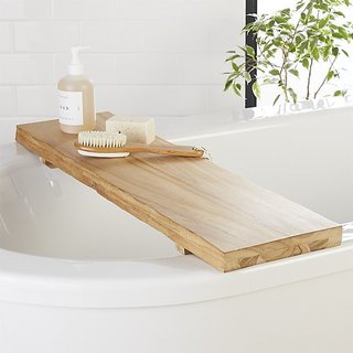 CB2 Live Edge Wood Bath Caddy