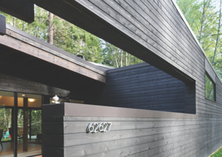 The black stain is striking and bold, grabbing the eye while somehow blending in with the natural environment. 