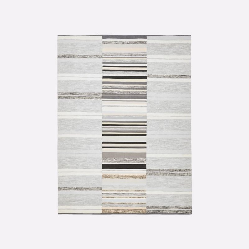 West Elm Mixed Stripes Cotton Dhurrie Platinum By Dwell West Elm Mixed Stripes Cotton Dhurrie Platinum