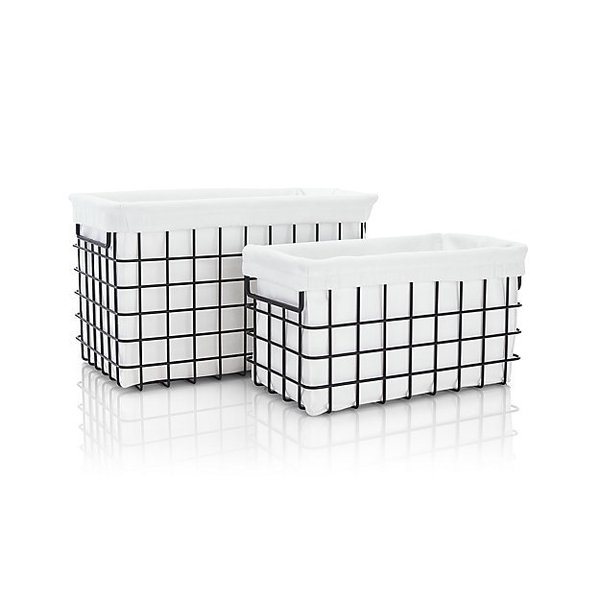 Crate & Barrel Black Wire Basket Large Dwell