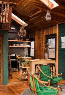The kitchen was meant to incorporate Old Hollywood glamour and the look of a Parisian café.