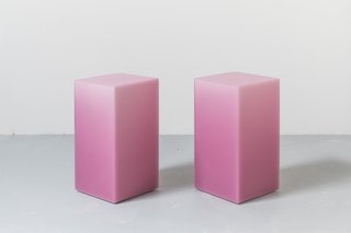 A pair of pink SHIFT boxes for TenOverSix.