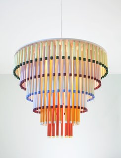 Anonen's colorful Cocktail light is composed of "playfully shuffling" colored sticks.