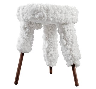 Erez Nevi Pana created his outré salt-crystal-encrusted stool by letting it soak in the Dead Sea for months. 