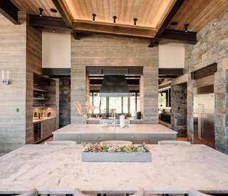 "We wanted it to be a restful environment," says interior designer Ashley Sanford. "Everything has a matte finish so that your eye slides across everything. There aren’t harsh elements that distract."