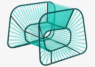 The Emptiness chair, one of multiple seats in Raiko Valladares and Jose Villa Sene’s Vibra line, is inspired partly by string instruments. 