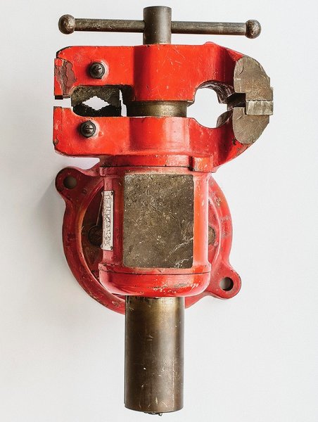 Boston-born, Los Angeles–based designer Jonathan Olivares’s red vise has been by his side for almost 30 years. He’s used it to create everything from childhood toys to an instant-classic chair for Knoll.