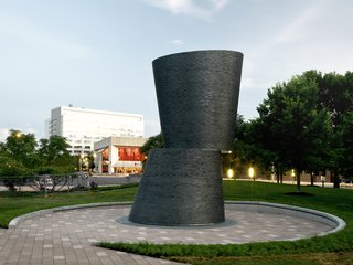 Architect Tim Hickman served as the architectural liaison in the building of renowned artist Kerry James Marshall's A Monumental Journey in Des Moine, Iowa, which commemorates the 12 black lawyers who founded the National Bar Association in 1925 in direct answer to the segregated American Bar Association. The shape is inspired by African talking drums, used for communication. 