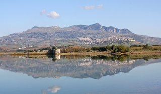 A view of Sambuca, Sicily, from afar.