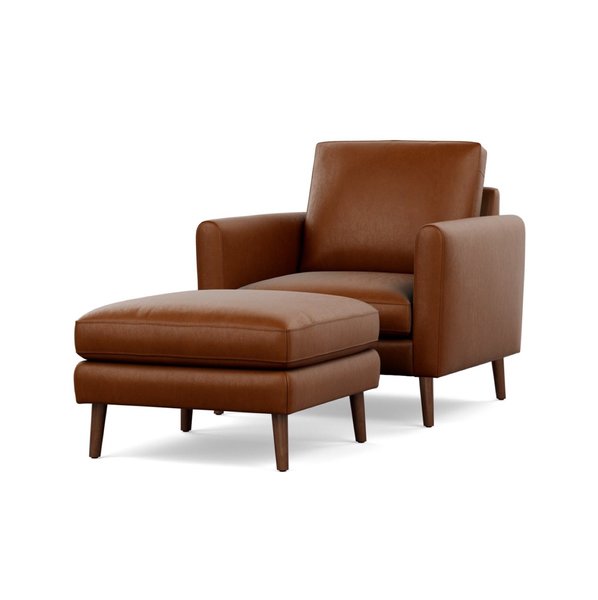 Modern Furniture Living Room Ottomans Cubes Burrow Chestnut Nomad Club Chair With Ottoman
