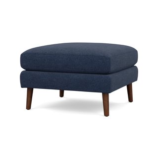Modern Furniture Living Room Ottomans Cubes Dwell Burrow Nomad Navy Blue Fabric Ottoman