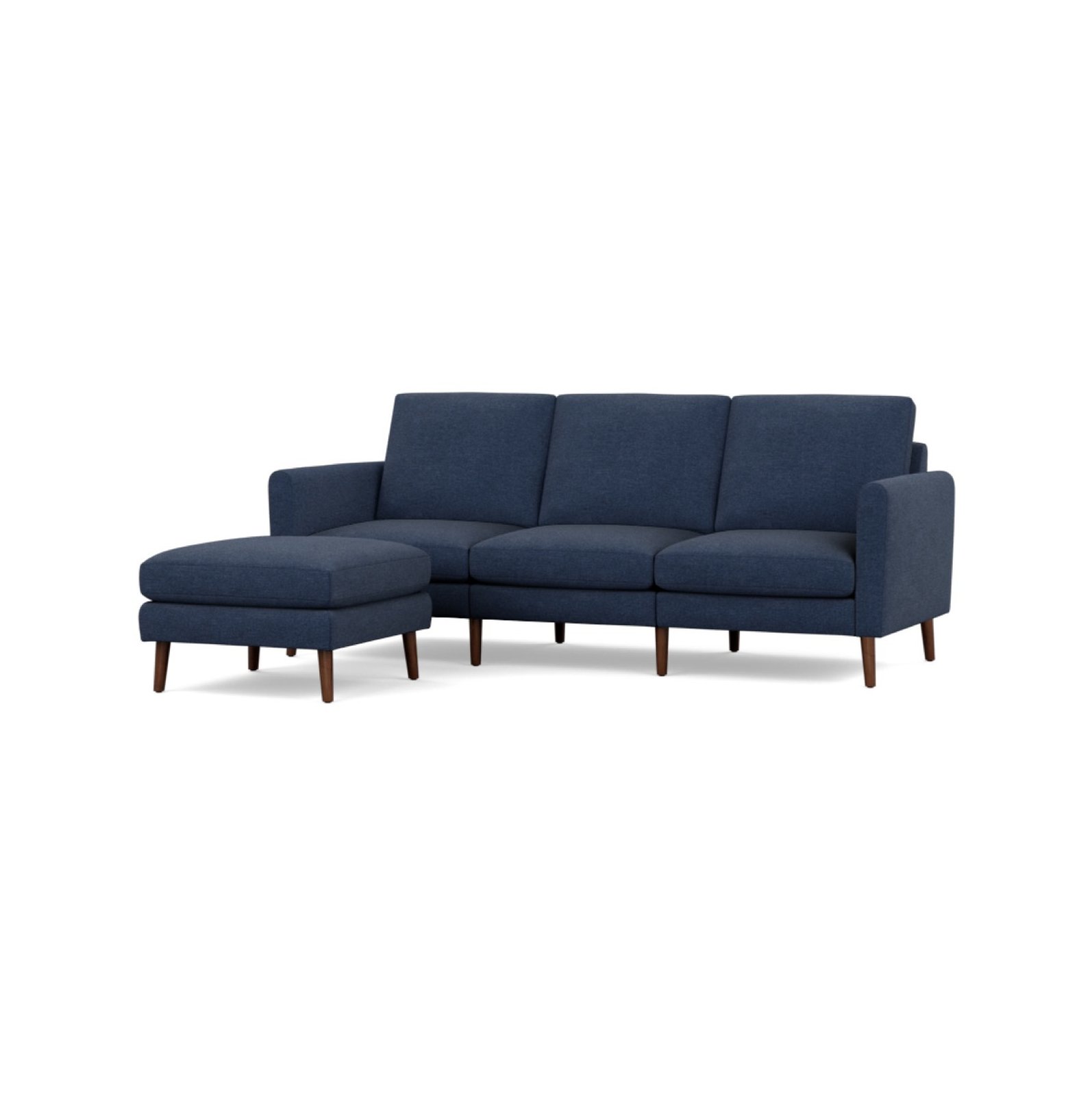 Burrow Nomad Navy Blue Fabric Sofa with Ottoman by Burrow Dwell