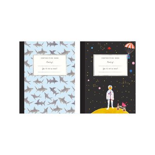 Mr. Boddington's Studio Set of 2 Composition Notebooks, Space/Sharks