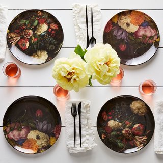 Siren Song Floral Print Melamine Plates (Set of 4)