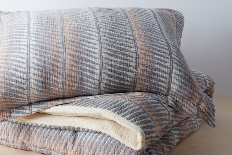 Allswell Organic Matelasse Feather Stripe Duvet Cover Set by Allswell