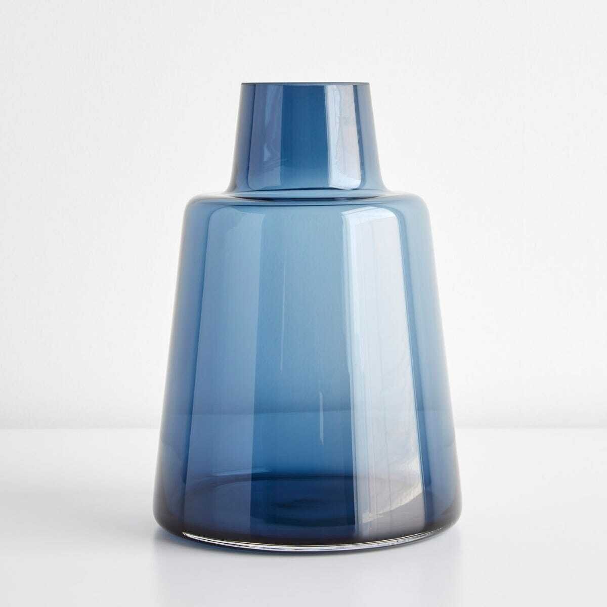 Flora Dark Blue Large Vase by Unison - Dwell