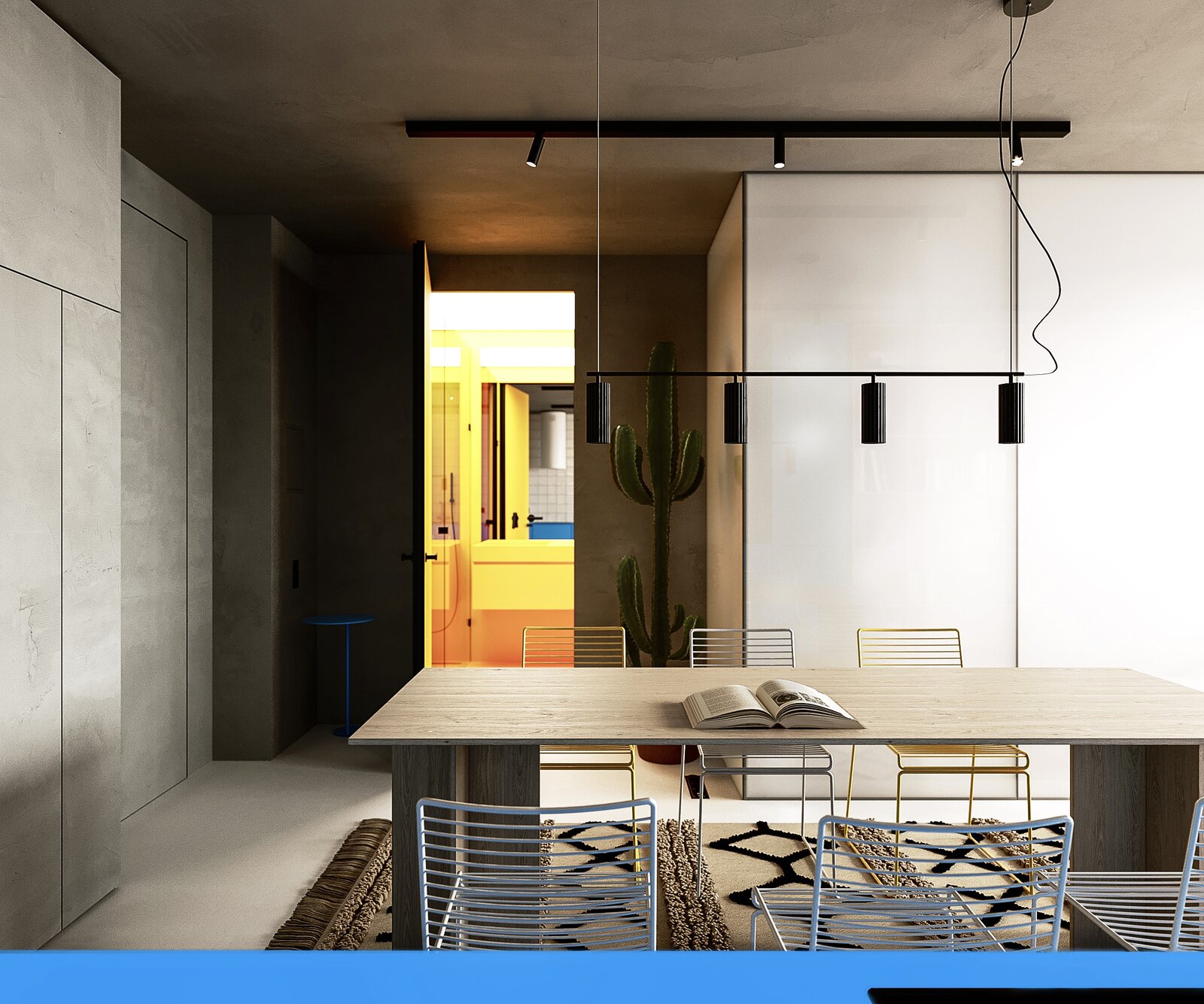 Image showcasing Photo 6 of 12 in A Tiny Russian Apartment Packs a Punch With Pops of ...