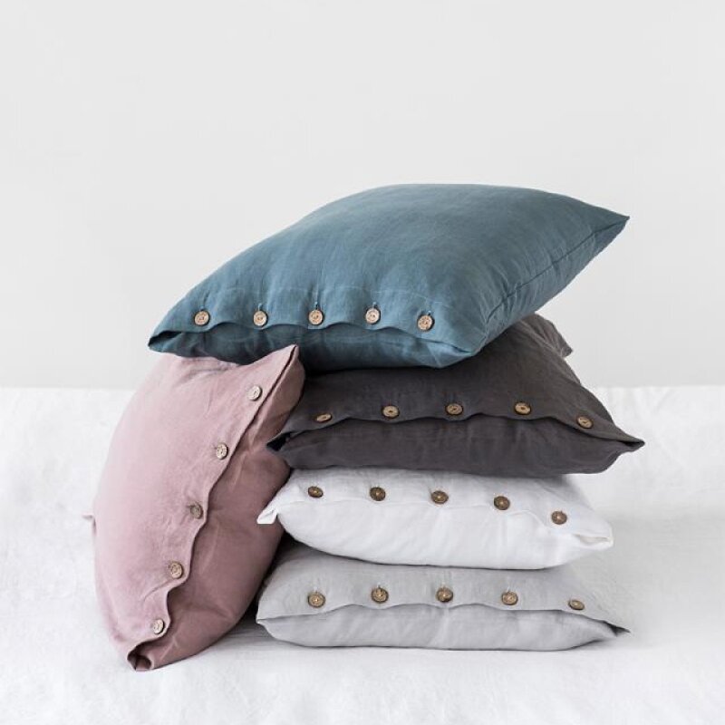 Magic Linen Pillowcase with Buttons by Magic Linen Dwell