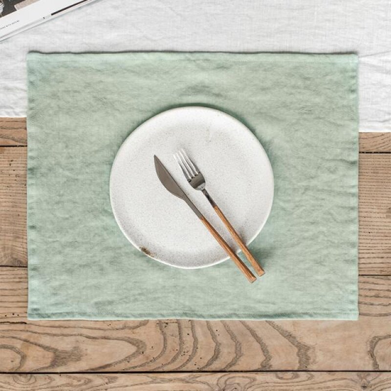 Magic Linen Sage Green Placemat Set of Two by Magic Linen Dwell