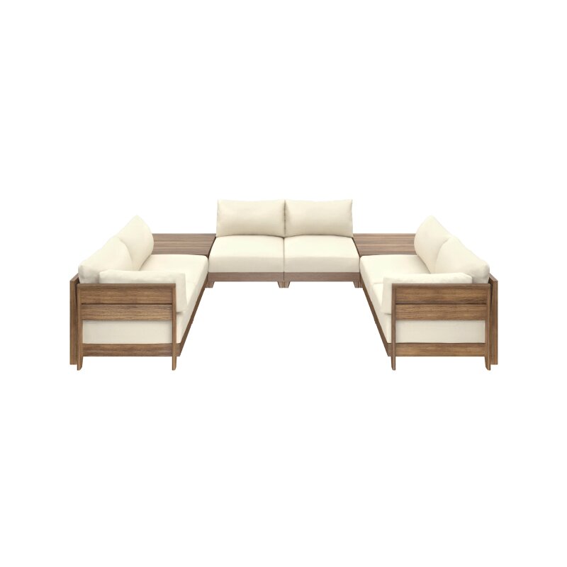 Chicory Modular Teak Outdoor 6Seater USectional and Storage Coffee