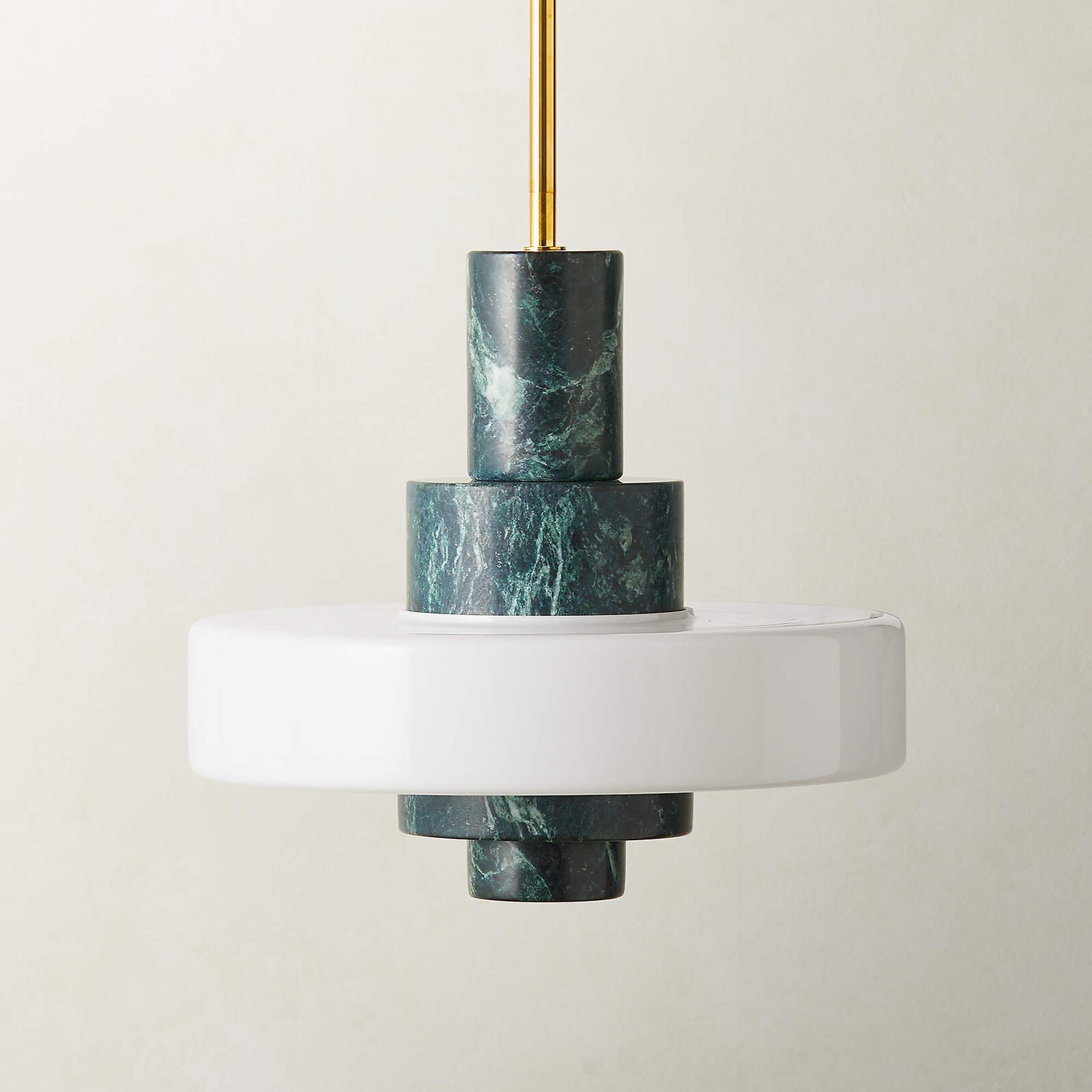 Mercury Green Marble Pendant Light by CB2 Dwell