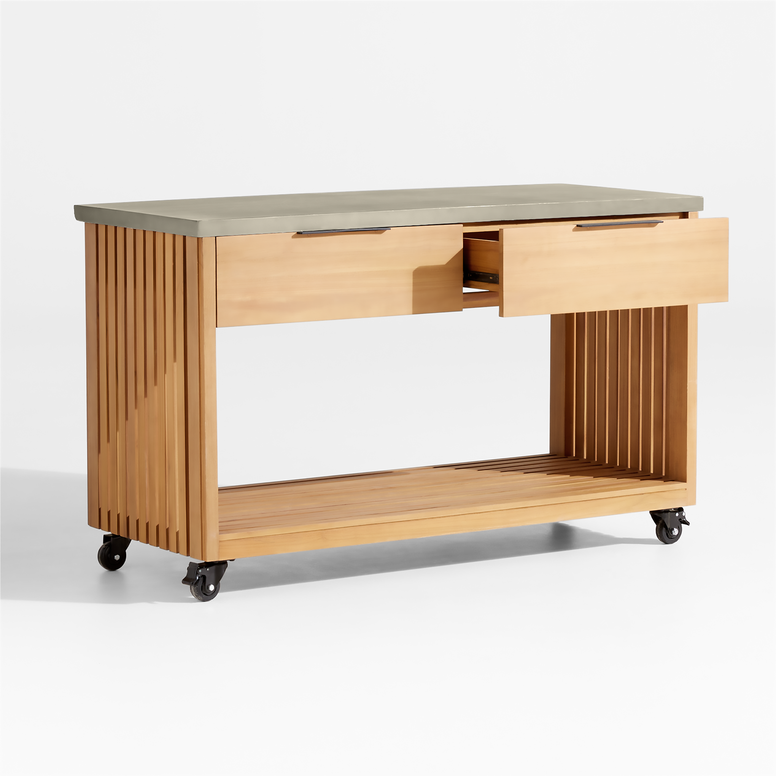 Batten Teak Outdoor Kitchen Island by Crate and Barrel Dwell