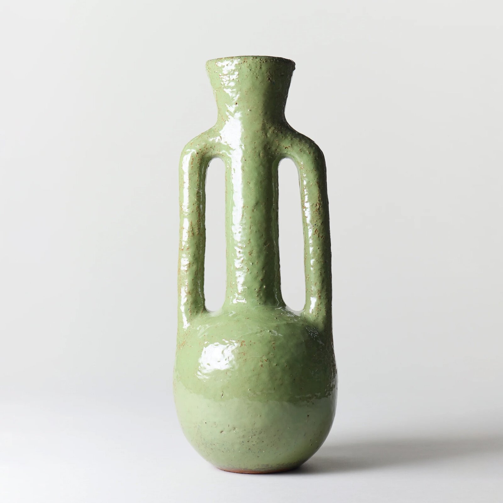 Textured Moss Tall Handled Vase by Jade Paton by Dwell Dwell