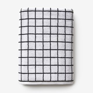 Mini Grid Black + White Bath Towel