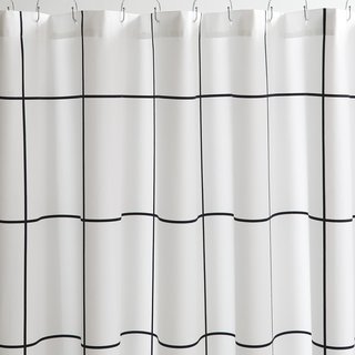 Grid Black Shower Curtain