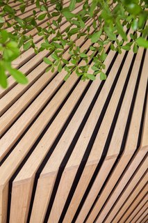 A close-up of the wood detailing. Photo by Wouter van der Sar.